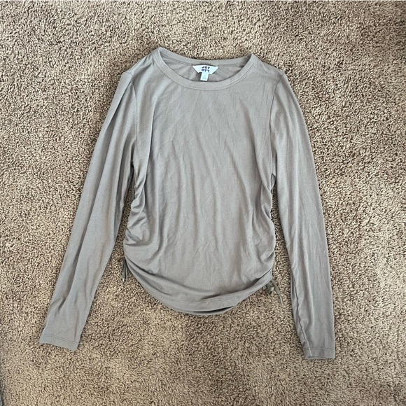 Joy Lab brown ribbed long sleeve shirt with adjustable sides - Picture 1 of 1